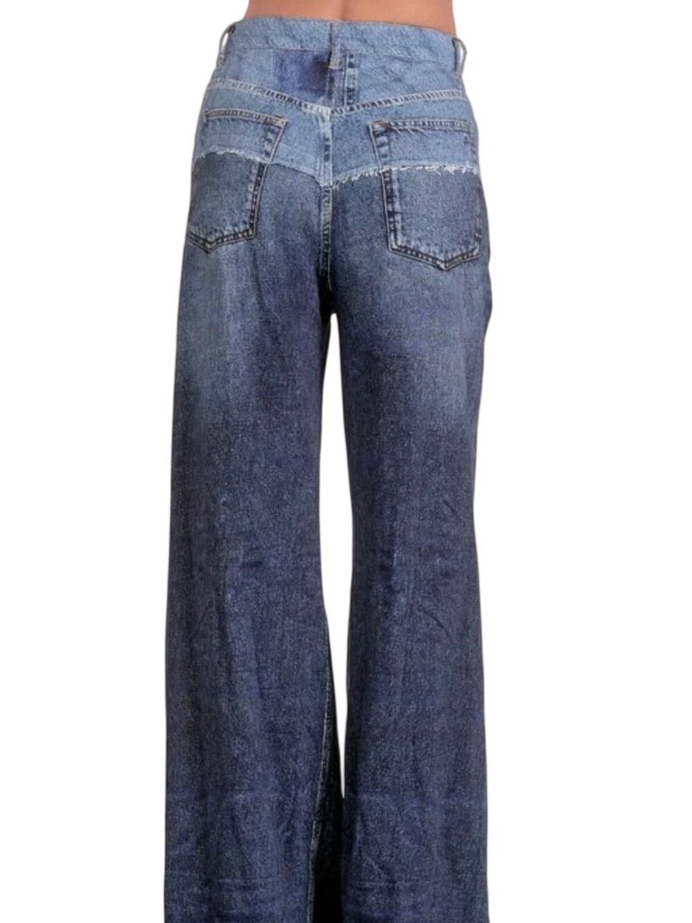 Elan Jade Sweatpant Jean Colorblock NWT - Size M - Picture 3 of 8